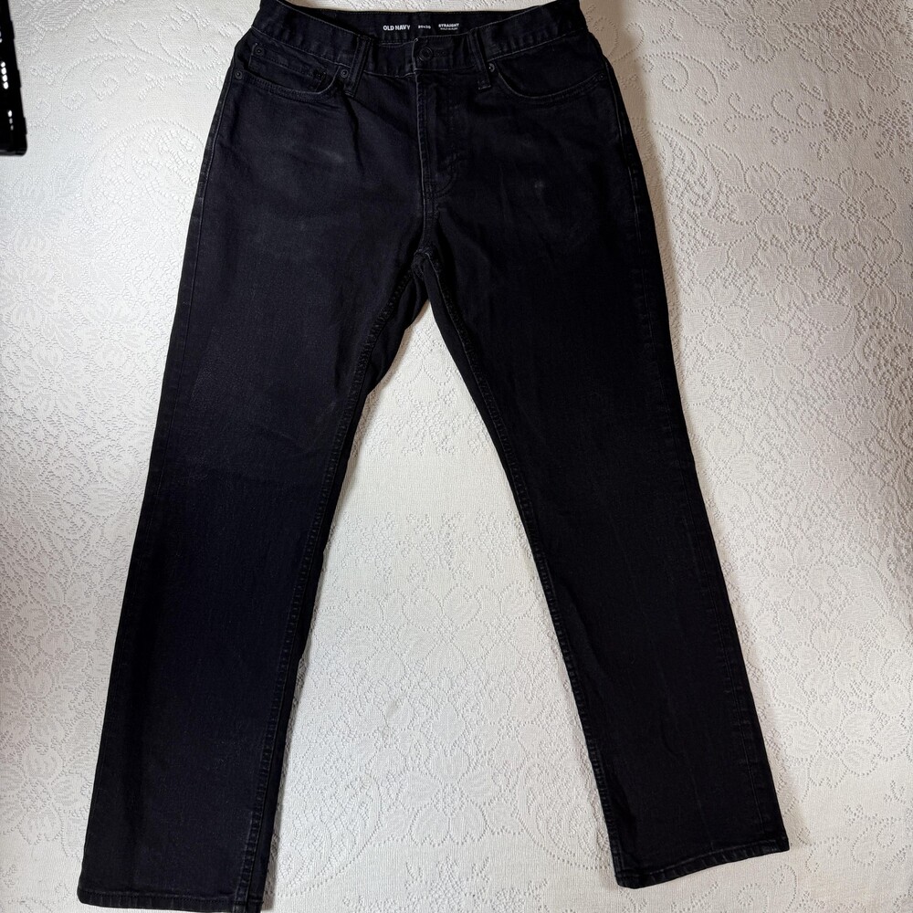 Old Navy Jeans Mens 30x30 Black Straight Built-In Flex Stretch Denim Pants